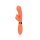 Loveline Silicone Rabbit Vibrator with Ribbed Clitoral Stimulator - Glazed Carrots