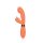 Loveline Silicone Rabbit Vibrator with Ribbed Clitoral Stimulator - Glazed Carrots