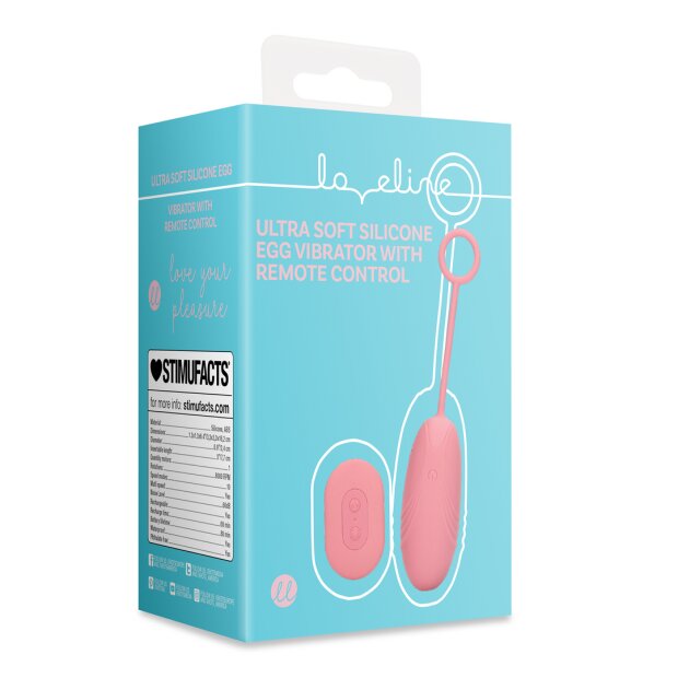 Loveline Ultra Soft Silicone Egg Vibrator with Remote Control - Pink Arabesque