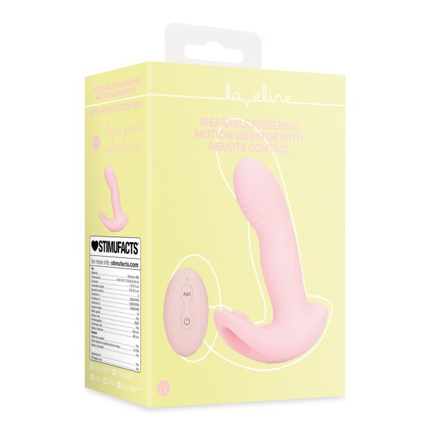 Loveline Wearable Fingering Motion Vibrator with Remote Control - Cherry Chiffon