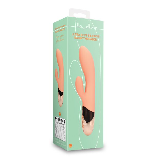Loveline Ultra Soft Silicone Rabbit Vibrator - Ceramic Peach