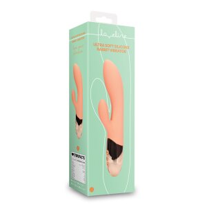 Loveline Ultra Soft Silicone Rabbit Vibrator - Ceramic Peach