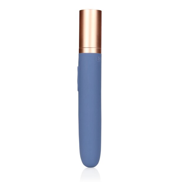 Loveline Reisevibrator mit Gleitmittelfach und Pumpe - Blau