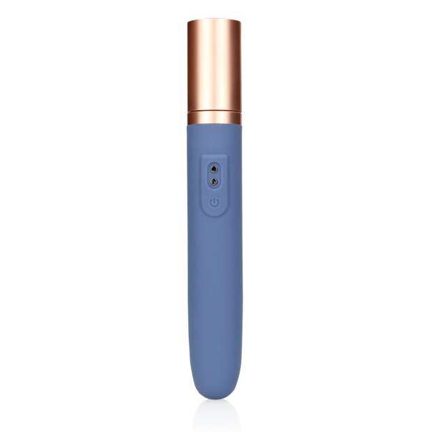 Loveline Reisevibrator mit Gleitmittelfach und Pumpe - Blau