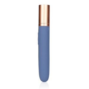 Loveline Reisevibrator mit Gleitmittelfach und Pumpe - Blau