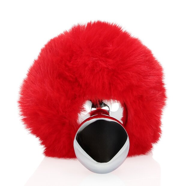 Shots - Ouch! Hasenschwanz mit Metall Butt Plug - Rot