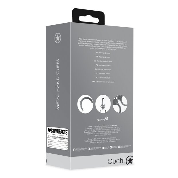 Metal Hand Cuffs Silver