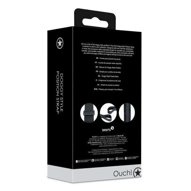 Shots - Ouch! Position en levrette Strap - Noir