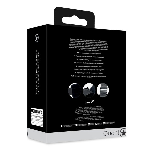 Shots - Ouch! Harnais de cheville rembourré avec sangles réglables - Noir
