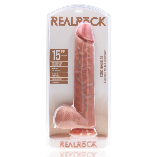 RealRock Extra Large Straight with Balls 15 / 38 cm Flesh