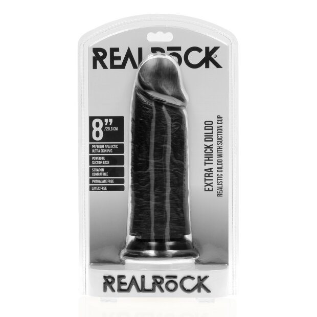 RealRock Extra Thick Straight without Balls 8 / 20,3 cm Black
