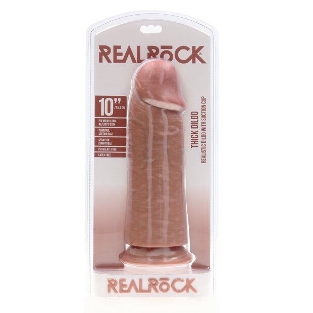 RealRock Extra Thick Straight without Balls 10 / 25,4 cm - Tan