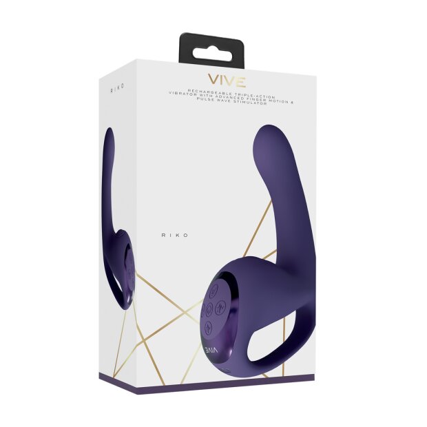 VIVE Riko Triple Motor Thumper with Advanced Finger Motion  Pulse Wave Stimulator - Purple