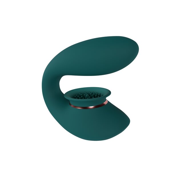 Shots Twitch 3 - Rechargeable Vibrator and Suction - forest green