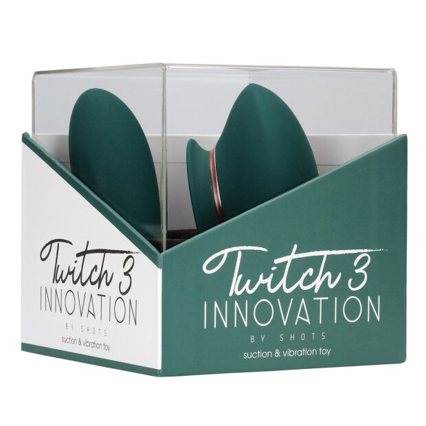 Shots Twitch 3 - Rechargeable Vibrator and Suction - forest green