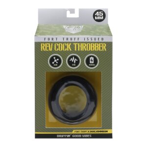 Doc Johnson Rev Cock Throbber - Vibrating Cockring - Black