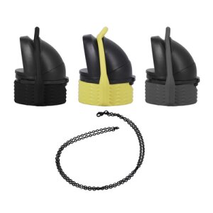 Doc Johnson EZ Top Set of 3 Black/Yellow/Grey
