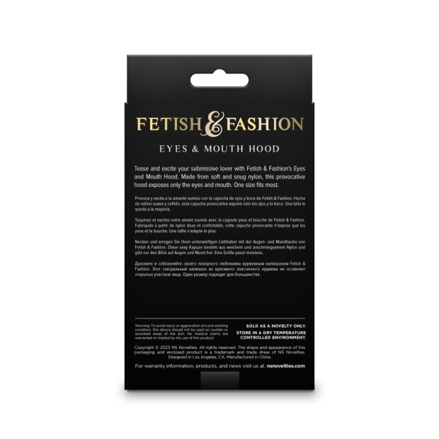 NS Novelties Fetish & Fashion - Eyes & Mouth Hood - White - Alternate Package