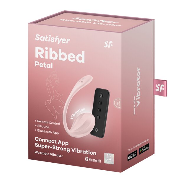 Satisfyer Ribbed Petal Connect App - Tragbarer Vibrator für Paare Rosa