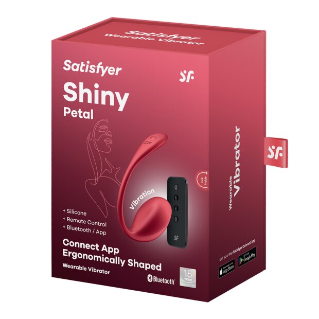 Satisfyer Shiny Petal Connect App - tragbarer Vibrator für Paare - Rot