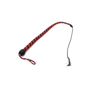 Kiotos leather whip black &amp; red 60 cm