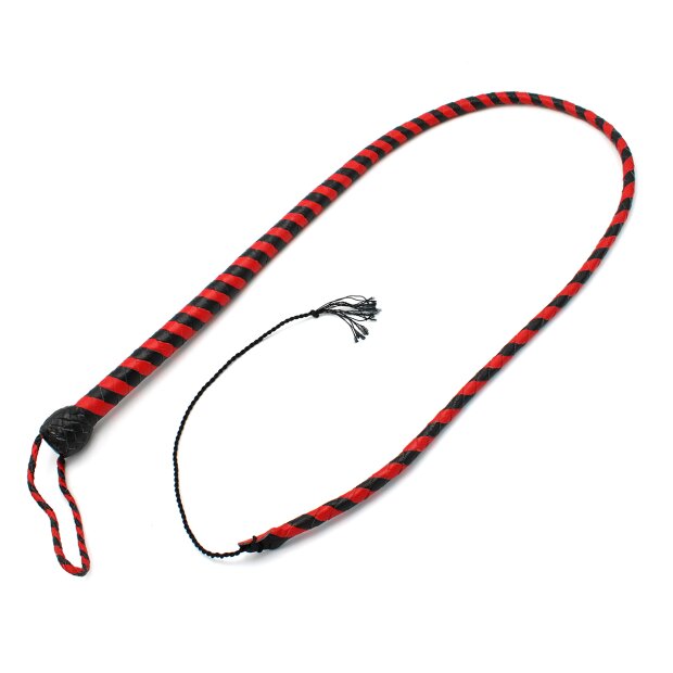 Kiotos Leather Whip Black & Red 140 cm