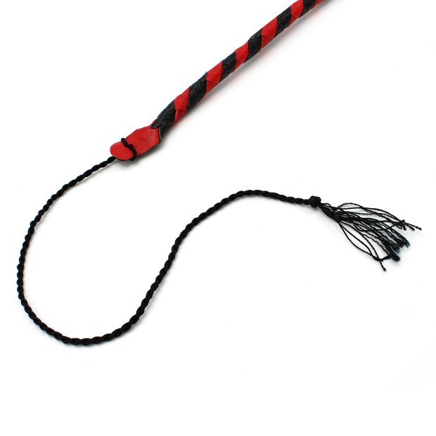 Kiotos Leather Whip Black & Red 140 cm