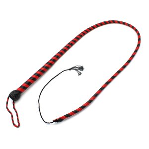 Kiotos Leather Whip Black &amp; Red 140 cm