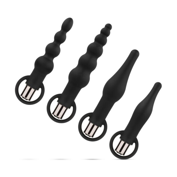 Easy Toys Anal Plug Set With Bullet Vibrator Black
