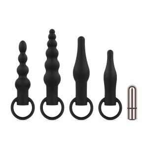 Easy Toys Anal Plug Set With Bullet Vibrator Black