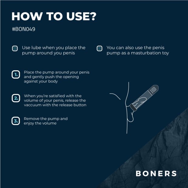 Boners Pompe à pénis avec écran LCD