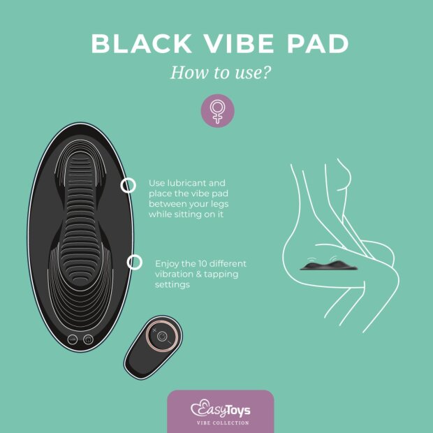 EasyToys Vibe Pad mit doppelter Vibration und Fernbedienung Schwarz