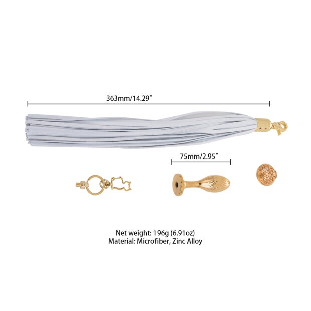 Sevanda abnehmbarer Pony-Schwanz Plug Kit mit Birnenförmigen Plug gold/rosa