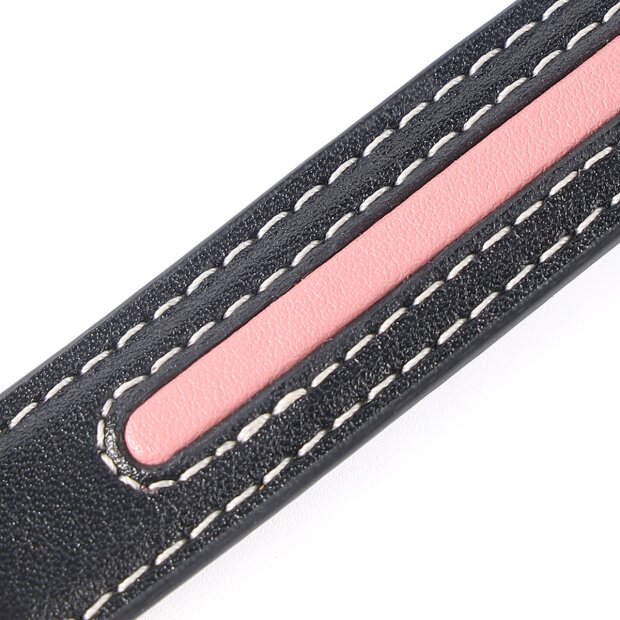 Sevanda Love Heart Butterfly Leder Halsband Set schwarz/rosa