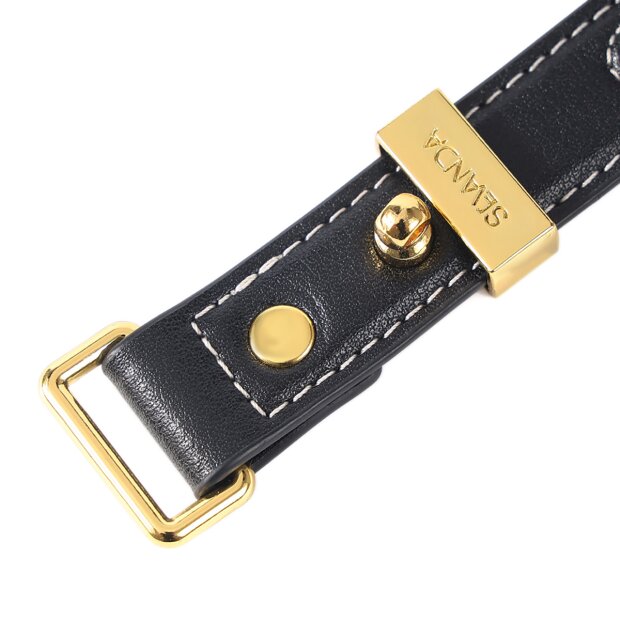 Sevanda Love Heart Butterfly Leder Halsband Set schwarz/rosa