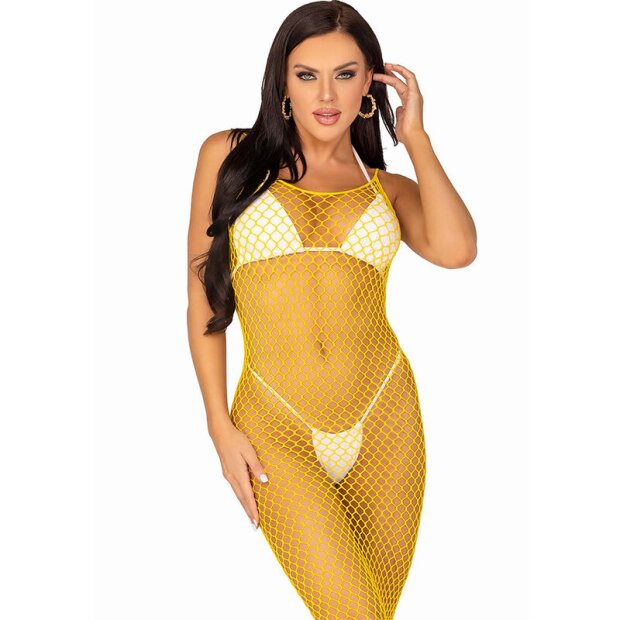 Leg Avenue Robe en résille longueur cheville One Size Jaune