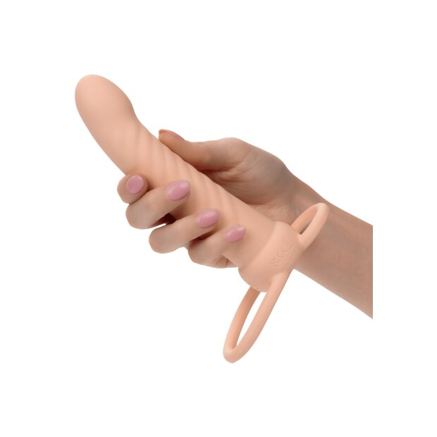 CalExotics Performance Maxx Rechargeable Ribbed Dual Penetrator Light skin tone