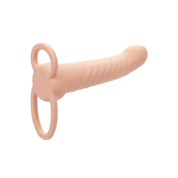 CalExotics Performance Maxx Rechargeable Ribbed Dual Penetrator Light skin tone