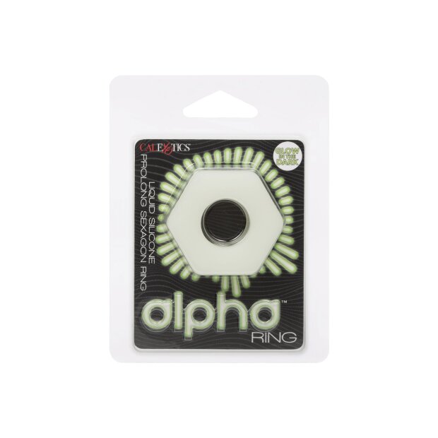 CalExotics Alpha Glow-In-The-Dark Liquid Silicone Prolong Sexagon Ring Glow in the dark