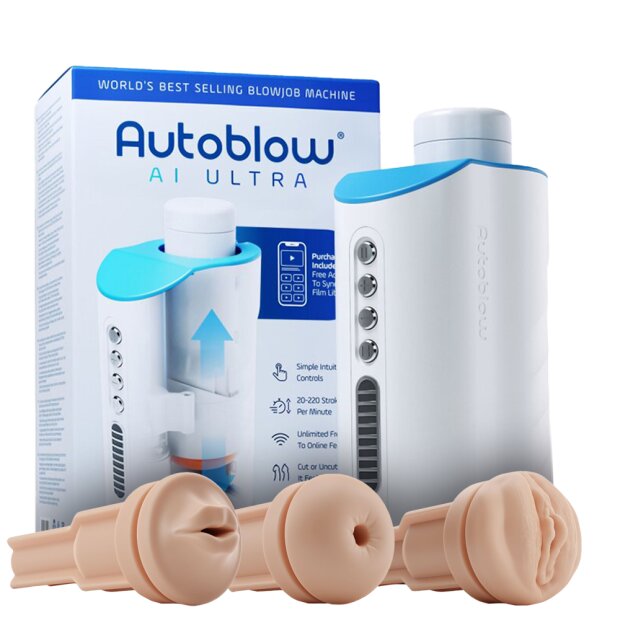 Autoblow AI Ultra heller Hautton Set 3 Sleeves Mund, Vagina & Anus