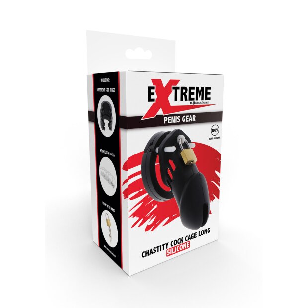 Hidden Desire Extreme Chastity Cock Cage Silicone L Black