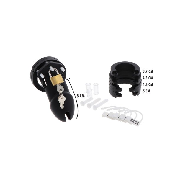 Hidden Desire Extreme Chastity Cock Cage Silicone L Black