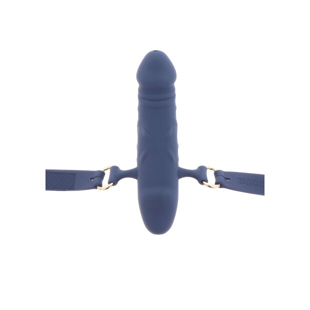 Gode-ceinture respirant en silicone bleu