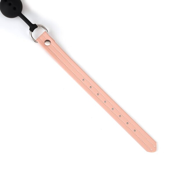 Liebe Seele Ballknebel aus veganem Leder Rosa