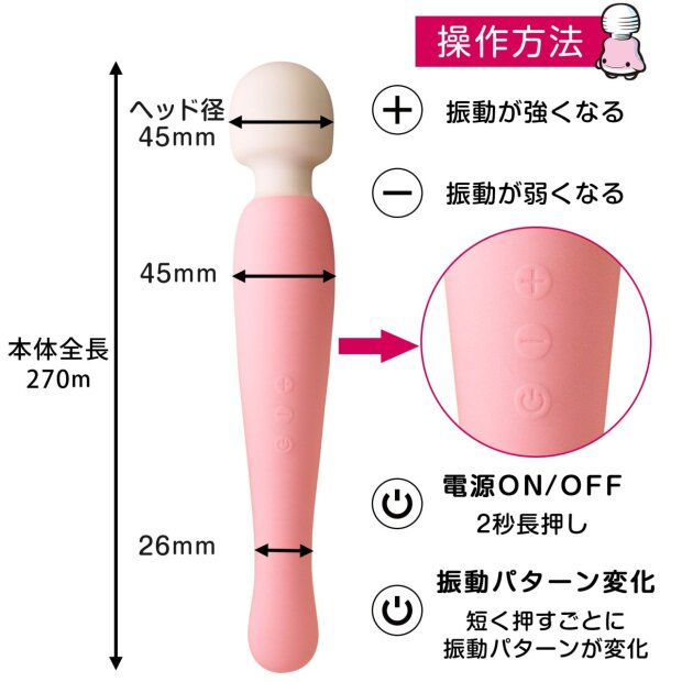 SSI-Japan Pink Denma Super Wall vibrator white/pink