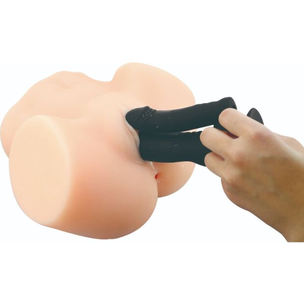 Yuira Pleasure Lab Twin Dildo mit Vibro Ei Schwarz