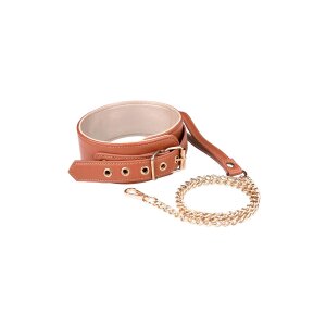 Blaze Elite Collar and Chain Cognac Vegan Leather