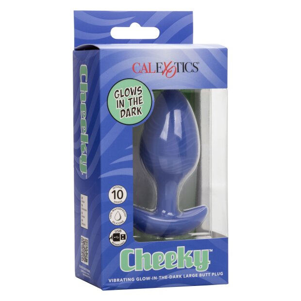 CalExotics Cheeky Vibrating Glow-In-The-Dark Butt Plug Large Glow in the dark
