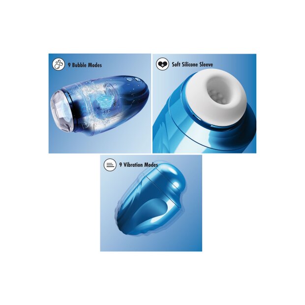 Hidden Desire Aqua Bubble Masturbator Blue