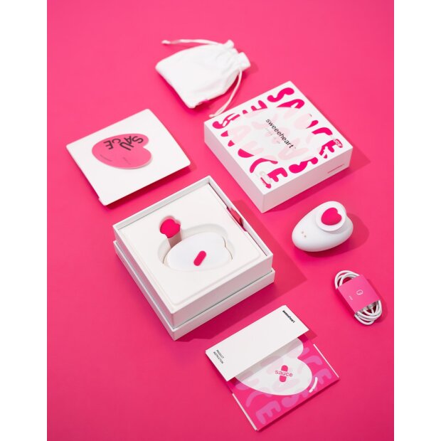 Sauce Sweeeheart Clitoral Vibrator White & Pink